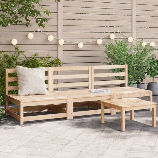 Patio Sofas Armless 3 pcs Solid Wood Pine