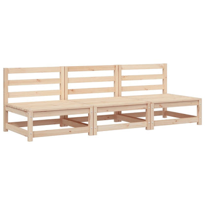 Patio Sofas Armless 3 pcs Solid Wood Pine