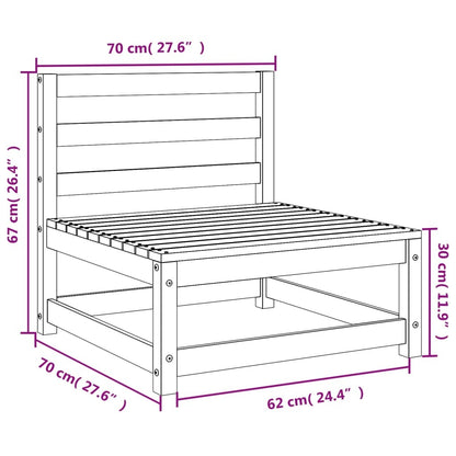 Patio Sofas Armless 3 pcs Solid Wood Pine